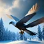 Placeholder: portrait of a bird of prey, feathers, extremely sharp detail, finely tuned detail, ultra high definition, 8k resolution, dynamic lighting, unreal engine 5, ultra sharp focus, mountains, winter landscape, background trees