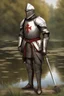 Placeholder: [Medieval] A knight in armour around a pond