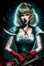 Placeholder: Taylor Swift as a vampire with chainsaws for arms