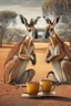 Placeholder: kangaroos drinking coffee