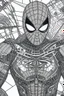 Placeholder: Arte lineal Spiderman cyborg, calidad ultra, hiperdetallado, maximalista, color blanco, increíble obra