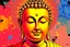 Placeholder: pop art pixels 1000 images budha in the style of picasso