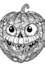 Placeholder: Jack o lantern. Outline, sketch style, only use outline, mandala style, clean line art, white background, no shadows, no clear wall, coloring page. mad face.