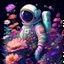 Placeholder: "floral astronaut" hand-drawn digital art, flowers everywhere, colorful garden, beautiful galaxy, REALISTIC, anime, 4k, high resolution, full details