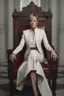 Placeholder: Robin Wright in The House of Cards, reimagined by industrial light and magic, sitting in the chair, final season, movie poster