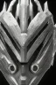 Placeholder: black tron legacy mask, close-up, macro lens, centered camera, intricate details, small minutiae, tiny features, particulars, colorful, 8k, least ambient occlusion, volumetric lighting,