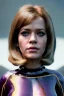 Placeholder: Ultra Realistic retro sci-fi scene, portrait, brunette woman, sweet young Jane fonda face, perfect iris, glow eyes, makeup. Aliens background, Retro sci-fi style, helmet, tight latex coat, fog, rain, soft color, highly detailed, unreal engine 5, ray tracing, RTX, lumen lighting, ultra detail, volumetric lighting, 3d, finely drawn, high definition, high resolution.