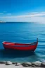 Placeholder: mar con un barco azul y rojo