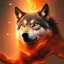 Placeholder: Wolf, red, fire, lava, 8K, dramatic lighting, masterpiece, expert, sharp focus, portrait frame