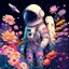 Placeholder: "floral astronaut" hand-drawn digital art, flowers everywhere, colorful garden, beautiful galaxy, REALISTIC, anime, 4k, high resolution, full details, 2560x1600