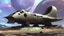 Placeholder: Sleek Cargo Spaceship Sitting In A Ruined Landscape