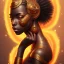 Placeholder: sango fantasy, fantasy magic, intricate, sharp focus, illustration, highly detailed, digital painting, concept art, matte, masterpiece head sexy lady body black African beauty space lady one tiger skin wearing African hair fire background