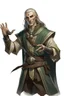 Placeholder: middle aged high elf ranger wearing medieval clothes with open hands