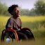 Placeholder: black boy joy, black teenage boy in wheelchair frolicking through a meadow with unrestrained happiness