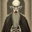 Placeholder: Nosferatu with a fleshy tentacle beard and fangy mouth as a Russian Orthodox