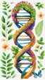 Placeholder: Color Logo DNA around it plants, white background, intricate details, highly detailed, high details, detailed portrait, masterpiece,ultra detailed, ultra quality