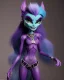 Placeholder: Character from Monster High, gender female, gargoyle, body color blue, eye color purple, clothing botanical