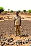 Placeholder: Sudan, destroyed city, one man standing