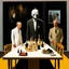 Placeholder: UN conference.a cat and human flesh-like surgical instruments and universe-like a pigeon and neuralink, surrealism,minimalism,Painting By Adrian Ghenie, Rene Magritte, Salvador Dali, Lucian Freud