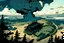 Placeholder: a map, forest, a hill, ,, comic book, post -apocalypse, , sky, clouds