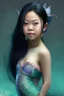 Placeholder: asian girl dressed like a mermaid full body