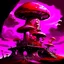 Placeholder: A fantabulous black, magenta and red (((mushroom tower house))) erected atop a (geologic pillar), surrounded by the uncanny imaginative ((( swirling skies))), offset by the stark hues of a (neon-tinged nebulous space scape), within. captured by the hand a skilled master painter with a focus on (softly blurred compositions and voluminous lighting).