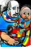 Placeholder: expressionism, Pixar style, in abstract art Basquiat, Picasso, Miro, Kandinsky, Klee, Birell, Fairey, Ardon, Buffet aand Picasso style, HD --s 750 --v 5.1 --style raw, water color