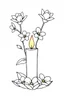 Placeholder: outline art for square Heart Candle Plumeria Ikebana style coloring page for kids, classic manga style, anime style, realistic modern cartoon style, white background, sketch style, only use outline, clean line art, no shadows, clear and well outlined