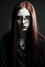 Placeholder: Female vampire, with unnatural colored long hair. Grudge style with glasses