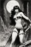 Placeholder: [The Daughter of the Night (Lanfear)] Ernie Chan Savage Sword of Conan #22 Pin-Up Illustration Original Art (Marvel, 1977)