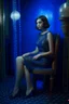 Placeholder: masterpiece, highest quality, artistic photograph, beautiful arab woman, petite, flawless, pearl colored skin, (healthy) peaceful complexion, stylish short pencil dress, blue, seductive, allure, elegant surroundings, stunning lighting, breathtaking composition, stockings, high heels)), Fujifilm xt3 by (petra collins|roe ethridge, elllen von unwerth, Jan Saudek)