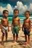 Placeholder: cuban little boys on the beach painting