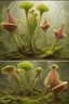 Placeholder: Giant prehistoric carnivorous plants in showy bloom