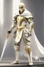 Placeholder: Knight wearing white and gold armor and white cape with white face mask, holding a two handed sword