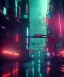 Placeholder: 3D, beautiful, light reflecting, empty city, midnight, rainy night, neon, cyberpunk,