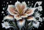 Placeholder: Flower painting on black background, dripping ice, airbrush painting by Earnst Haeckel, trend of zbrush Central, cloisonné, high detail, detail painting, biomorphology, lily in the snow 8k