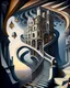 Placeholder: A captivating, surrealist painting of a gravity-defying, Escher-inspired building with multiple perspectives, impossible staircases, and fantastical elements that defy the laws of physics, set within a dream-like landscape.