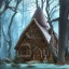 Placeholder: a witch house in the woods made of gingerbread, cerulean frosting, and pastel candies, 8k, flickering light, centered, high-quality, fine-detail, digital art, detailed matte, volumetric lighting, illustration, 3D octane render, brian froud, howard lyon, ben goossens, George Grie, alphonse mucha