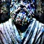 Placeholder: line toned, hedcut, wsj style, statue of cruicified Jesus of Liberty with a beard and wearing a cross and hanging from a cross, The statue male, hyperdetailed intricately detailed photoillustration ink drawing dystopian 8k resolution entire body of the statue is in the picture. digital illustration telephoto lens photography , same colors as the us treasury's one dollar bill, crucified"