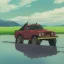 Placeholder: hyperrealistic shot, off-road truck, speeding, earth color palette, sharp focus, puddle reflection, tire water splash, refraction, rain and lightning on the horizon, shadowcast, detailed and intricate, cinematic composition, tilt shift photography