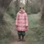 Placeholder: Hobbit, autochrome, pink plastic puffy jacket