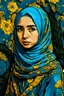 Placeholder: hijab girl with van Gogh style