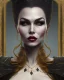 Placeholder: old evil queen in black leather gown, femme fatale, volouptous, busty, cleavage, angry, emperious, 8k resolution concept art portrait by Greg Rutkowski,