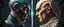 Placeholder: Close-up confrontation between an ancient alien outcast leader synth and a space broker, standing only a meter apart, intense eye contact, glowing crystalline rod between them, anger mixed with sadness, dramatic facial expressions, shallow depth of field, cinematic lighting, stylized 3D anime, airbrush painting, crisp outlines, , rembrandt , black swirly border with sacred geometry, characters drawn in front of border