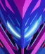 Placeholder: A sharp cyborg predator alien portrait,sci-fi style,purple and blue neon colours,rasta long hair,8k.