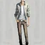 Placeholder: Teen man, black hair, black leather jacket, perfect face, style of tomer hanuka, jeans, pompadour. standing, full body