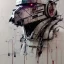 Placeholder: photorealistic at-at pilot helmet with weathered painting , illustration on coarse canvas by <agnes cecile> and <Yoji Shinkawa>, ornate and intricate details , soft smooth lighting, ultra detailed concept art,