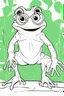 Placeholder: Outline art for cute coloring pages with frog with glasses, full body, white background, sketch style, only use outline, clean line art, no shadows and clear and well outlined.