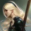 Placeholder: Portrait of beautiful blonde warrior