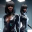 Placeholder: young naomi campbell, blade runner style, middle short hair, rain, fog, neon ambient, gradient color, clean skin, circuits, latex coat, cyber punk, neon, tubes, portrait, studio photo, unreal engine 5, smooth color, 16 bit, god lights, ray tracing, RTX, lumen lighting, ultra deatail, volumetric lighting, 3d, finely drawn, hd.